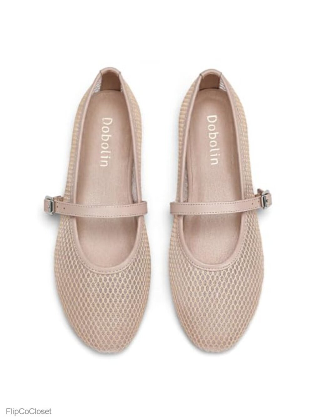 Mesh Ballet Flats Mary Jane Round Toe Buckle Strap Womens Shoes